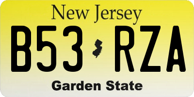 NJ license plate B53RZA