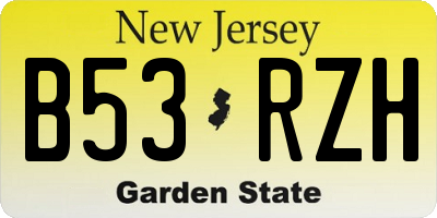 NJ license plate B53RZH
