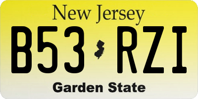 NJ license plate B53RZI