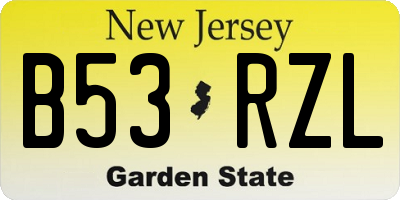 NJ license plate B53RZL