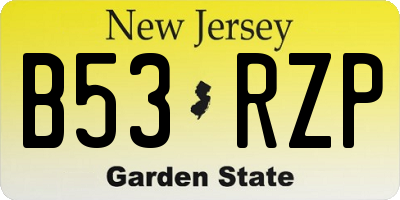 NJ license plate B53RZP
