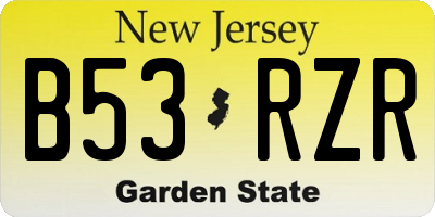 NJ license plate B53RZR