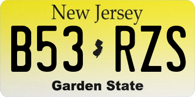 NJ license plate B53RZS