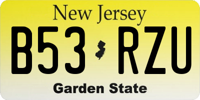 NJ license plate B53RZU