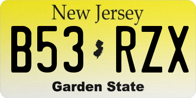 NJ license plate B53RZX