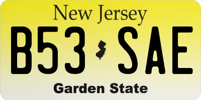 NJ license plate B53SAE