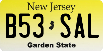 NJ license plate B53SAL
