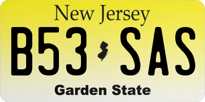 NJ license plate B53SAS