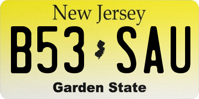 NJ license plate B53SAU