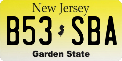 NJ license plate B53SBA