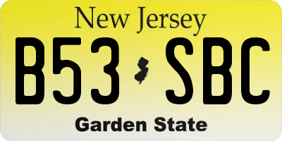 NJ license plate B53SBC