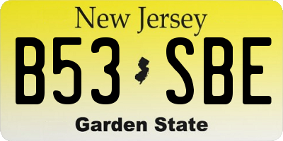 NJ license plate B53SBE