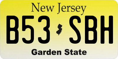 NJ license plate B53SBH