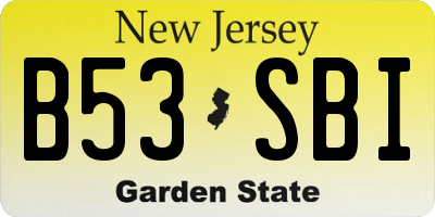 NJ license plate B53SBI