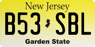 NJ license plate B53SBL