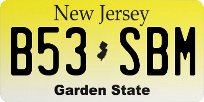 NJ license plate B53SBM