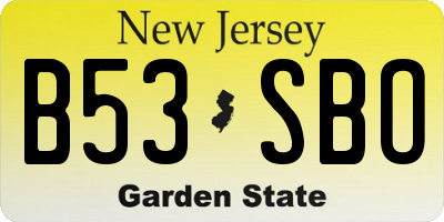 NJ license plate B53SBO