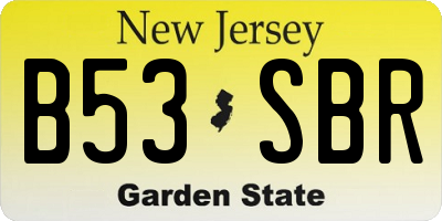 NJ license plate B53SBR