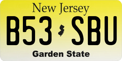 NJ license plate B53SBU