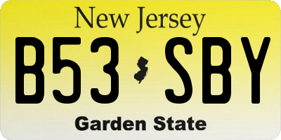 NJ license plate B53SBY
