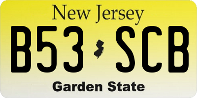 NJ license plate B53SCB