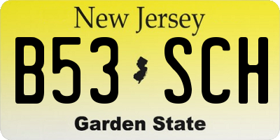 NJ license plate B53SCH