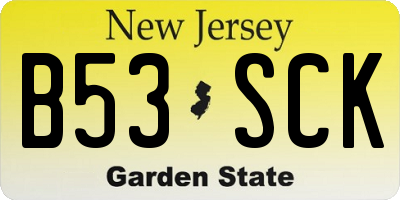 NJ license plate B53SCK