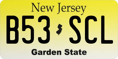 NJ license plate B53SCL