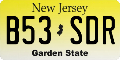 NJ license plate B53SDR