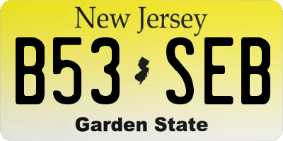 NJ license plate B53SEB