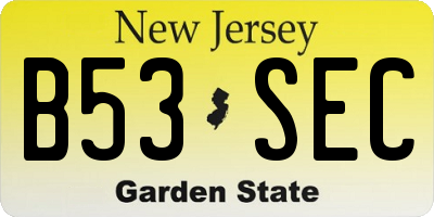 NJ license plate B53SEC