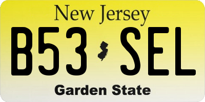 NJ license plate B53SEL