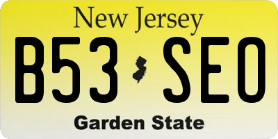 NJ license plate B53SEO