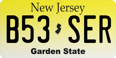 NJ license plate B53SER