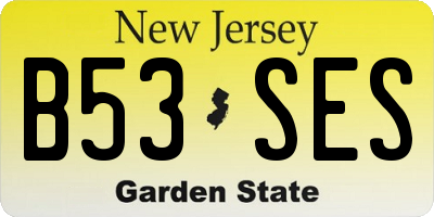 NJ license plate B53SES