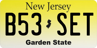 NJ license plate B53SET