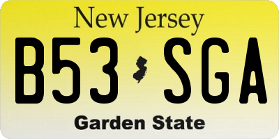 NJ license plate B53SGA