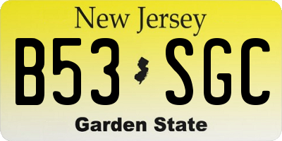 NJ license plate B53SGC