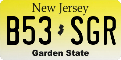 NJ license plate B53SGR