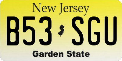 NJ license plate B53SGU