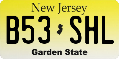 NJ license plate B53SHL