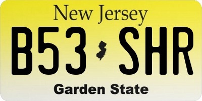 NJ license plate B53SHR