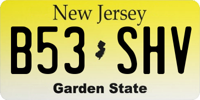 NJ license plate B53SHV