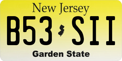 NJ license plate B53SII