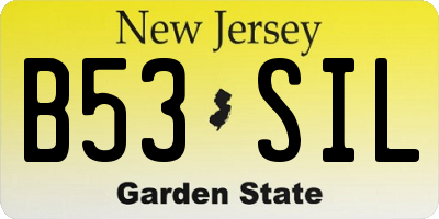 NJ license plate B53SIL