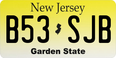NJ license plate B53SJB