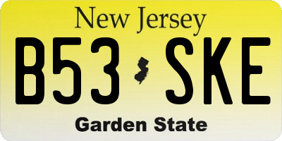 NJ license plate B53SKE