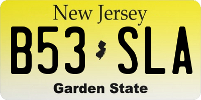 NJ license plate B53SLA