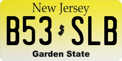 NJ license plate B53SLB