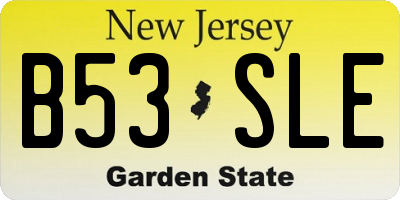 NJ license plate B53SLE